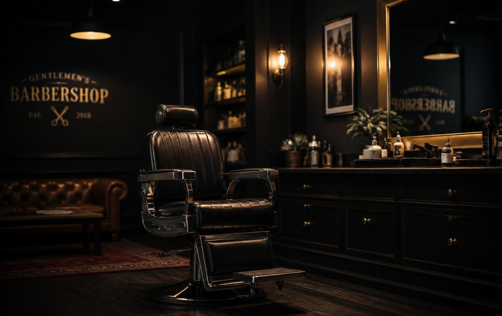Interior premium de barbearia